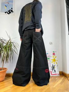 Jeans masculinos y2k vintage outono estilo gótico moda estética impressão hip hop grunge calças de cintura alta solta namorado jeans para mulheres homem l231220