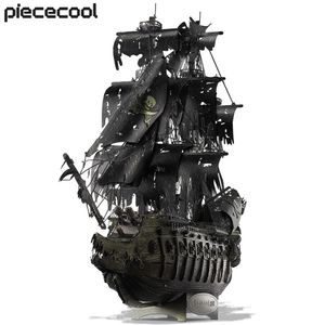 Puzzle 3D Piececool Puzzle in metallo L'Olandese Volante Kit di costruzione di modello Nave pirata Puzzle per adolescenti Rompicapo Giocattoli fai da te 231219