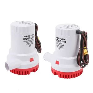 Diğer Musluklar Duşlar Accs Sides Pompası Mini Tekne Pompaları 12V 24V 1500GPH 2000GPH Submersible Kayak Kural Su 24 Volt Bahçe Durdurma Otomatik Yıkama Banyosu 231219