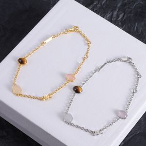Pulseira de designer de ouro 18K Ágata colorida pulseira de pedras preciosas 18K Banhado a ouro pulseiras de charme de luxo para mulheres de casamento joias de moda avançadas