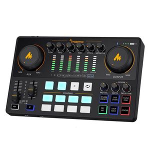 Microphones Maono O Interface Dj Mixer All In One Portable Podcast Studio For Recording Live Streaming Guitar Pc Sound Card Kit Drop Dh8Fg