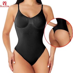 GUUDIA Thong Body Shapers Tummy Control Belly Trimmer Shapewear Compress Spaghetti Strap Bodysuits Compression Body Suits 231220