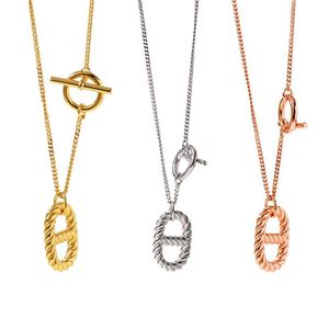 fashion Jewelry Autonomous Design Style Elegant-Style Smooth Cable Hyorhinis ot kou Clavicle Necklace for woman225z