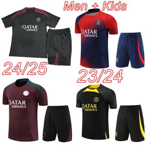 PSGES Pre-Match Jerseys 2023 2024 Paris Men Men Training Jersey Zestaw 23 24 25 Mbappe O.Dembele Boys Sets Tracksuit Football Shirt Zestawy Camiseta Ninos Maillot Enfant