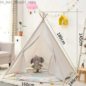Toy Tents Portable 1.8M Children's Tents Tipi Play House Kids Cotton Canvas Indian Play Tent Wigwam Child Toy Teepee Room Decoration Q231220