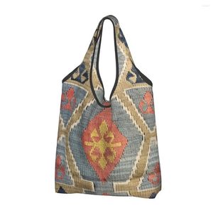 Torby na zakupy wielokrotnego użytku navaho splot turecki etniczny kijowa torba TOTE Portable vintage perskie antyczne sklepy spożywcze plemienne