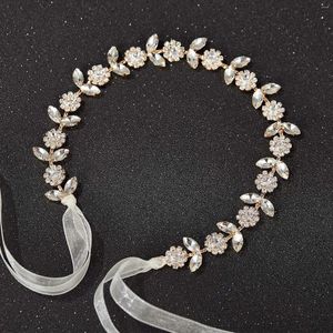 Hårklipp gränsöverskridande asiatiska brudhuvudbonader Rhinestones Cord Wedding Accessories Handgjorda band Europea