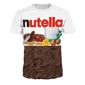 Hip Hop Sportwear Punk Casual Autumn Men Cool Drukuj Awatar Painted Nutella Food 3D T-shirt