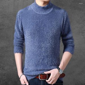 Maglioni da uomo Maglioni da uomo Maglione a pelo lungo Cashmere lavorato a maglia morbido dolcevita invernale spesso caldo abbigliamento da uomo 2024