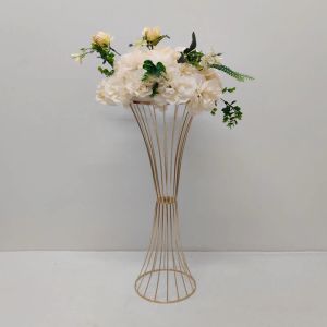 70 cm blomma vaser Guldblommor Stands Metal Road Lead Wedding Centerpiece Flowers Rack för evenemangsfestdekoration