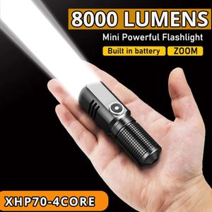 Nowe przenośne latarnie Super jasne mini XHP50 LED LED LASHLIGHT TORCH ATHARGATEM ZOOM Fishing Lantern Potężna lampa kempingowa 3 Tryb oświetlenia