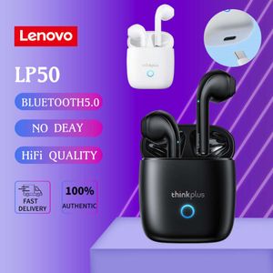 Original Lenovo LP50 Earphone TWS 5.0 Wireless Earphones Bluetooth Headphones Gamers Headset with Microphone Noise Cancelling Low Latency