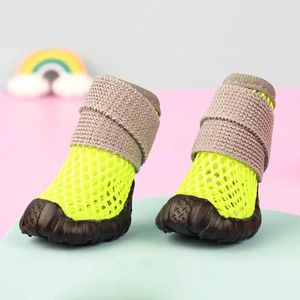 Dog Apparel Elasticated 4Pcs Cute Small Dogs Boots Cat Shoes Super Soft Booties Breathable Pet Accessories