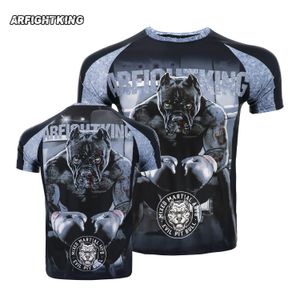 T-shirt da uomo MMA T-shirt fitness estiva Muay Thai da uomo a maniche corte rotonde T-shirt casual da uomo ad asciugatura rapida Stampa 3D Maglietta sportiva MMA Maniche corte elastiche traspiranti