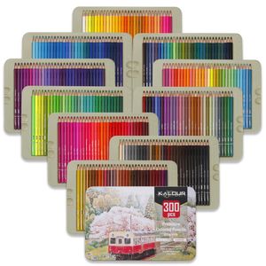 Crayon KALOUR 5072180240300 Pcs Conjunto de lápis de cor a óleo Lápis de cor de desenho profissional para artista para colorir esboço materiais de arte 231219