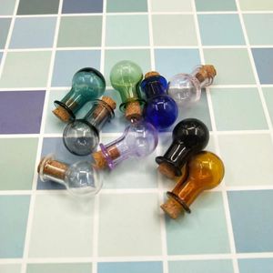 Bottles 5pcs Mix Color Mini Small Ball Glass With Cork Stopper Tiny Vials Jars Containers Message Weddings Wish Jewelry Favors