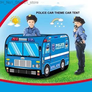 Toy Tent Kinder Kinder Polizeiauto Theme Spielzeugzelt Kinder tragbare Zelt Indoor Outdoor Faltbares Spielzimmer Game House Boy Girl Cosplay Game Zelt Q231220