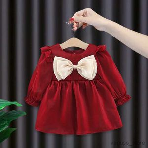 Girl's Dresses Newborn Baby girl spring fall clothes wear bow princess party dresses dress for toddler girl baby clothing 1 year birthday dress