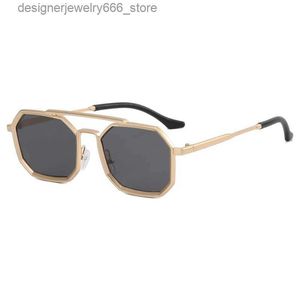Sunglasses Fashion Frames 2023 New Metal Frame Polygonal T-Table Simple and Fashionable High end Glasses for Men Women Q231219