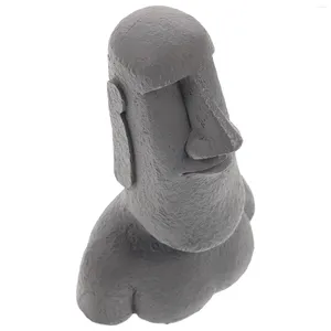 Decorações de jardim estátua de pedra desktop decoração criativa casa moai estatueta resina artesanato ornamentos sala estar estatuetas dos desenhos animados