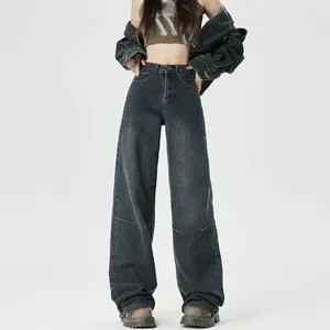 Jeans femminile 2024 donne vintage streetwear nere larghi pantaloni larghi coreani con oversize gurnge chic jeans pantaloni y2k vestiti