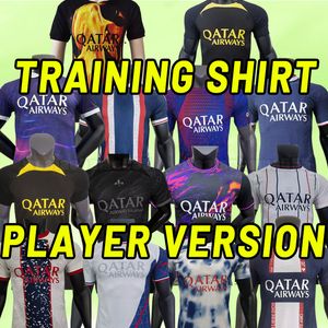 プレーヤーバージョンMbappe Hakimi Soccer Jerseys Messis 22 23 Maillots de Football 2022 2023 Marquinhos Verratti Men Shirtユニフォームユニフォームファビアンサンチェストレーニングウォームアップ