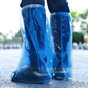 Decorative Flowers 10pcs Disposable Shoe Covers High-top Thicken Waterproof Anti Foot Cover Boot Carpet Protectors (Blue)