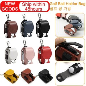 Golf Ball Holder Bag Portable Waist Hanging Golf Ball Storage Bag with Buckle Universal Sporting Leather Waist Golf 231220