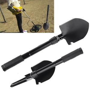 Spade Shovel utomhusmetalldetektor Digger Digging Tool Gold Finder Folding Camp 231219