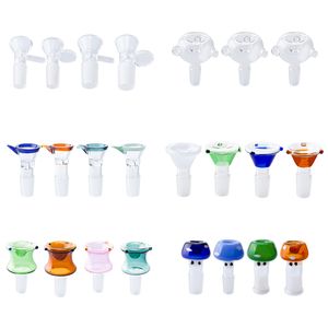 CSYC Smoking Pipe Dabber Tool Tobacco Bowl Mushroom Style 10mm 14mm 19mm Male Female Colorful Dab Rig Glass Water Bong Bubbler Pipes Glass Bowls