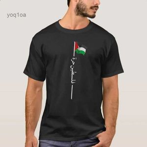 Men's Hoodies Sweatshirts Palestinian Flag Arabic Font Flagpole Palestine T-Shirt 100% Cotton O-Neck Summer Short Sleeve Casual Mens T-shirt Size S-3XLL231026