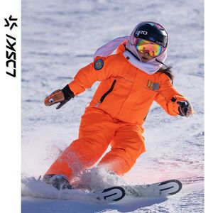 LDSKI SKI SUITS Kids Waterproof Waterproof Winterproof Grain Gaiter Hip Zipper Wszerz Snowboard Boys Chłopcy Dziewczyny 231220