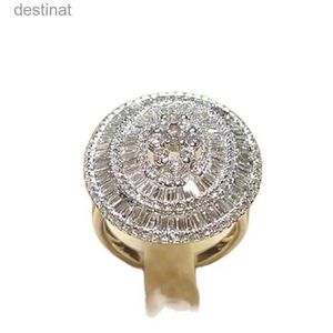 Solitaire Ring Novo Luxo Big Starty Big Stone Ring vintage Anel de cor prateada para mulheres de engajamento Casamento de jóias de festa brilhante Femalel231220