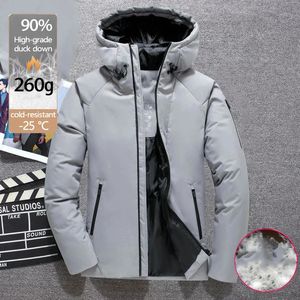 Daunenparkas für Herren, dicke Herrenmäntel, original hochwertiger beheizter Daunenmantel, Herrenjacken, Europa, weiße Entendaunen, männlicher Wintermantel, kurze Jacke, Uk 231219