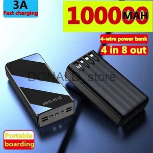 Cell Phone Power Banks 2023NEW 100000mah USB Fast Charging Power Supply LED Display Portable Mobile Phone Tablet ExternalBattery Charging SourceBattery J231220