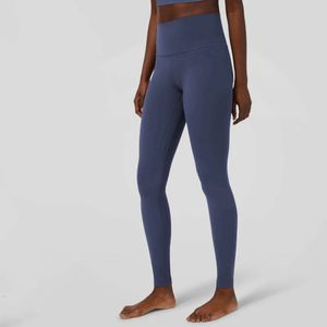 Lu Align Lu Pant Yoga Align con pantaloni Leggings sportivi in pile caldo a vita alta 28 pollici Collant fitness da donna Abbigliamento sportivo Abbigliamento da palestra femminile Allenamento al limone Gry LL