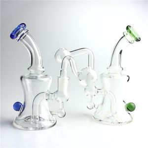 Bongo de queimador de óleo de vidro de 14mm com 6,5 polegadas vermelho azul feminino Bong de água grosso Pyrex Mini Dab Oil Rigs Beaker Bong 30mm Big Bowl Tubo de queimador de óleo para fumar