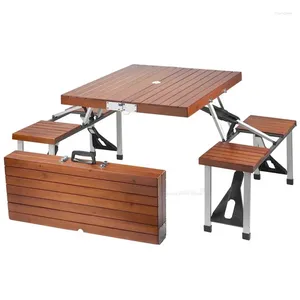 Mobili da campeggio Tavolo da giardino portatile in alluminio da patio Tavolo da campeggio pieghevole in metallo Barbecue da picnic Set di sedie e sedie pieghevoli per esterni