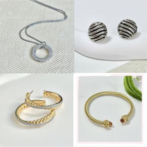 Heißer Verkauf DY Luxus Ohrstecker Designer Modeschmuck Frau Ohrring Haken Twisted Wire Schnalle Ohrringe 925 Sterling Silber 14k vergoldet Halskette Geschenk