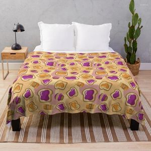 Decken Peanut Butter Jelly Throw Blanket Nap Anime Fluffy Softs Plaid