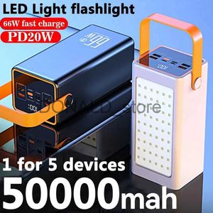 Cell Phone Power Banks 50000mAh Power Bank 66W High Capacity 30000mAh Fast Charger Powerbank Externe Led Light Flashlight For Phone Laptop Batterie J231220