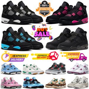 Pink Thunder 4 Basketball Shoes Men Women Jumpman 4s Black Cat Frozen Moments Pine Green Infrared Military Black Blue Thunder Neon Mens Trainers Outdoor Sneakers