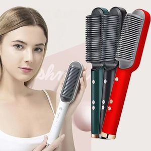 ヘアストレートナープロフェッショナルクイック加熱電気コンブルコームヘアストレートナーパーソナルケア多機能ヘアスタイルブラシ231220