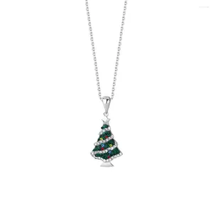 Catene 45 cm Collane in argento 925 per donne sul collo Catena per albero di Natale Gioielli per ragazze Zircone