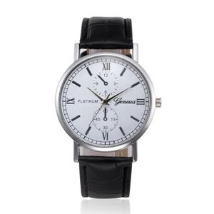 Wristwatches Geneva Roman Numerals Fałszywe oczy męskie zegarek mody pasek mody swobodny zegar biznesowy kwarc renogio masculino296e
