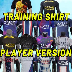 Spelarversion 2022 2023 Soccer Jerseys Maillot de Foot Mbappe Hakimi Marquinhos Verratti Football Shirt 22 23 Sergio Ramos Fabian Kit Training Suit