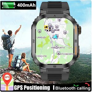 Ny militär utomhus ny smart klocka 400 mAh batteri GPS Sport Fitness Watch IP68 Vattentät Bluetooth Call Smartwatch Men Women