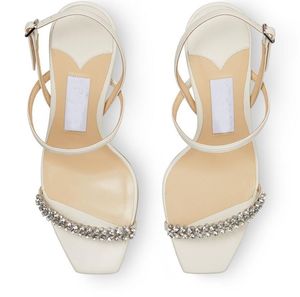 Perfect Meira Sandals Sandals Buty liściowe kryształowe ozdobne pompki kobiece dama seksowna szpilka na pięcie wieczorowa sukienka Gold White Gladiator wysokie obcasy Sandał EU35-43