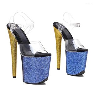 Sandálias laijianjinxia 20cm/8 polegadas pvc superior sexy mulheres exóticas/menina plataforma moda salto alto pólo sapatos de dança 100