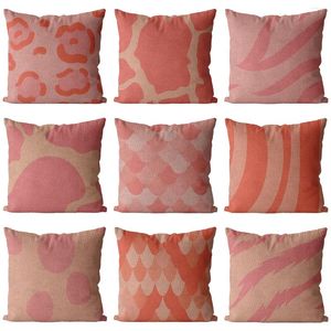 Pillow Animal Print Linen Sofa Waist Cover Throw Pillowcase Office Home Decor Case Cojine Pink Zebra Leopard 45x45cm